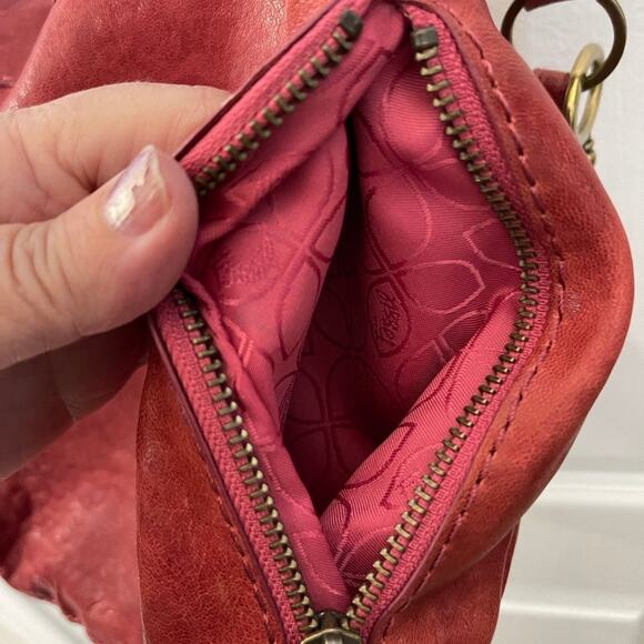 Fossil crossbody bag red leather crossbody - Picture 8 of 11
